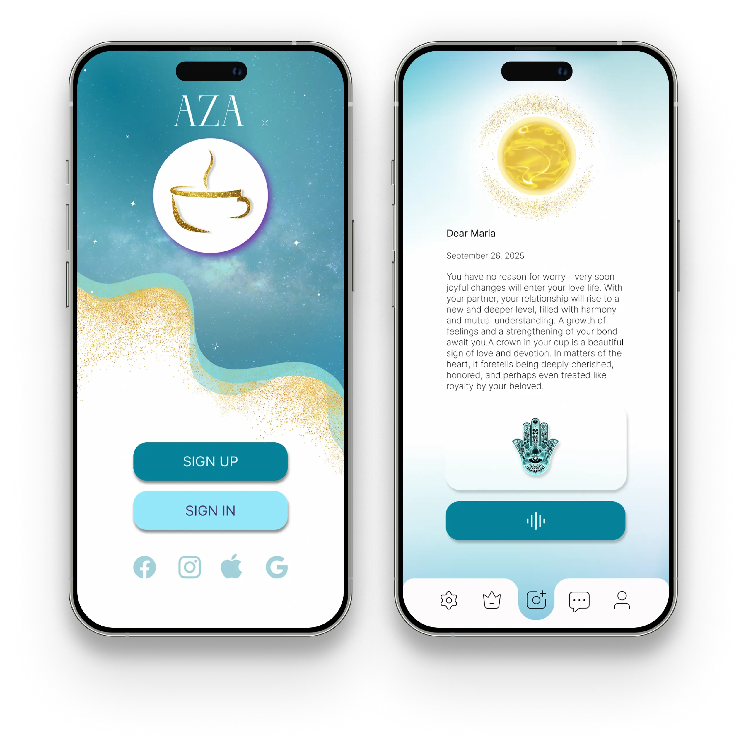 AZA Coffee Reader App Screenshots
